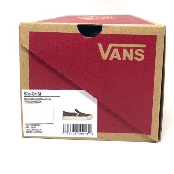Vans Slip On Sf Shoes Womens Size Stripes Low Top Skate Canvas Brown VN0A5HYQ9ZY - Picture 2 of 11